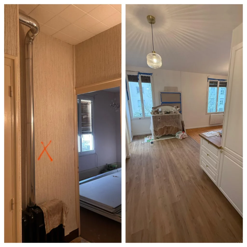 Ouverture du couloir par les artisans V2R Plomberie